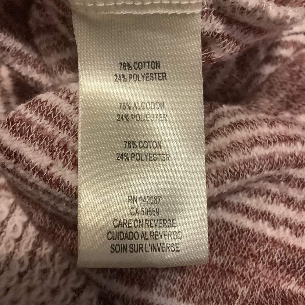 SIMPLY NOELLE PURPLE & WHITE STRIPED LONG SLEEVE HOODED SWEATER Size L/XL - Picture 15 of 15